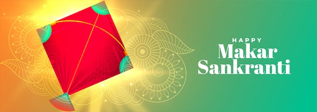 Felice makar sankranti festival bellissimo design banner