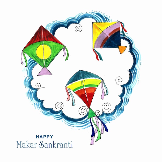 Happy makar sankranti holiday india festival background