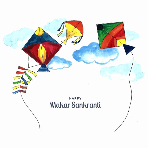 Happy makar sankranti holiday india festival background