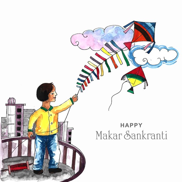 해피 makar sankranti 휴일 인도 축제 배경