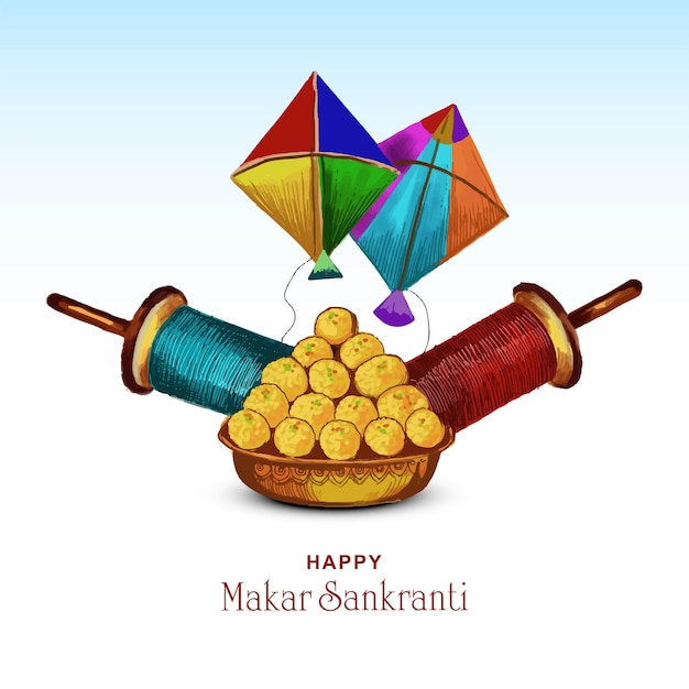 Free vector happy makar sankranti holiday india festival background