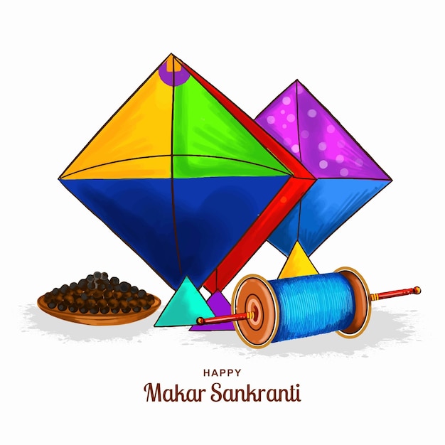 Free vector happy makar sankranti holiday india festival background