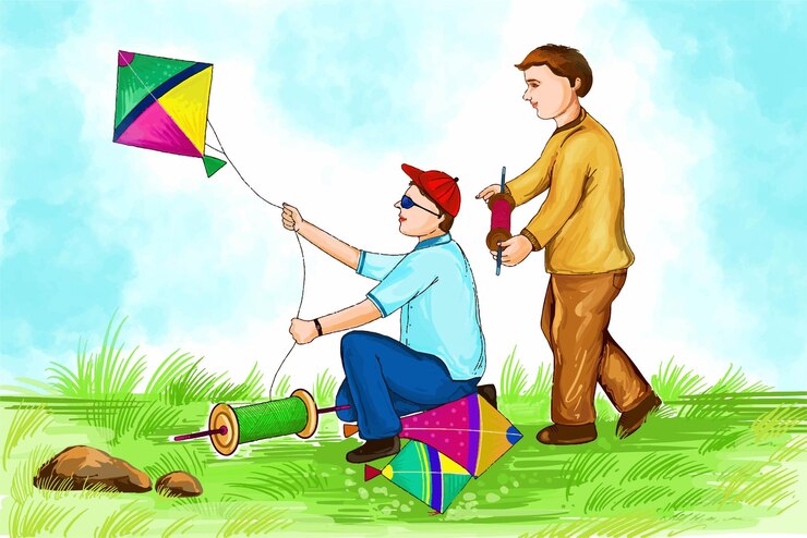 मुफ़्त वेक्टर happy makar sankranti holiday india festival background