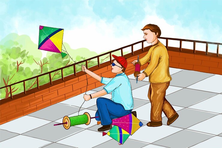 मुफ़्त वेक्टर happy makar sankranti holiday india festival background