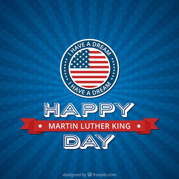 Free vector happy martin luther king day with sunburst background