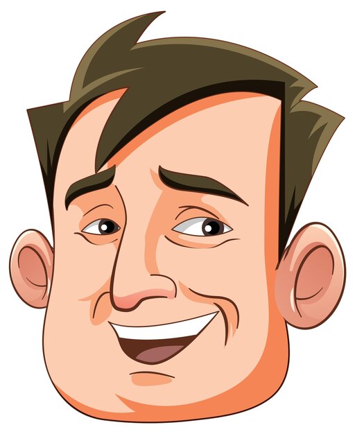 Happy middle age man cartoon head