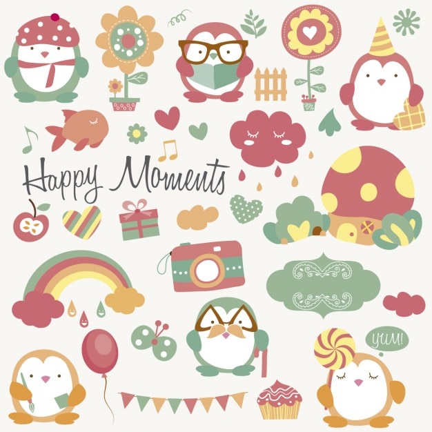 Free vector happy moments with animals