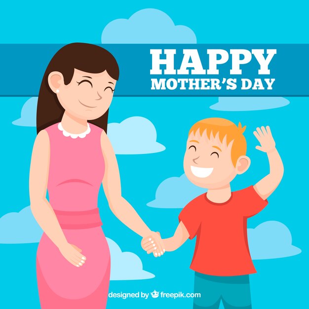 Happy mother's day background in flat design