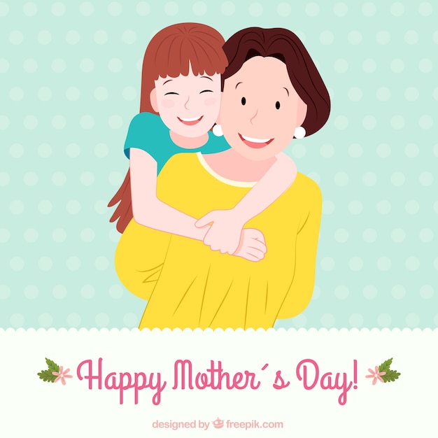 Free vector happy mother's day background with family