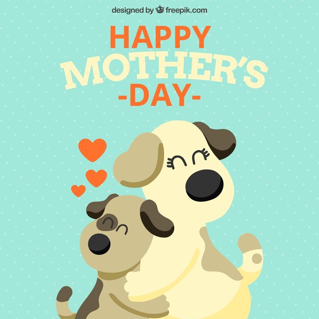 Happy mother's day background with lovely dogs