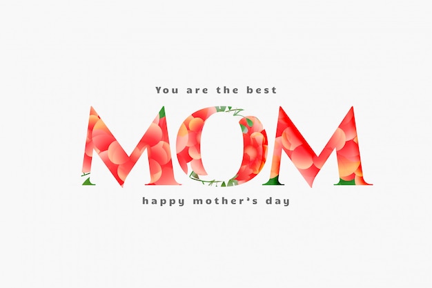 Бесплатное векторное изображение Счастливый день матери лучший дизайн карточки мамы