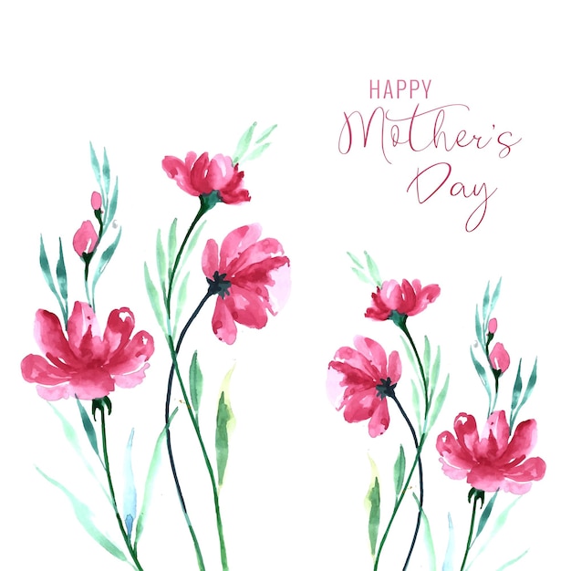 Бесплатное векторное изображение Открытка на день матери с декоративными цветами