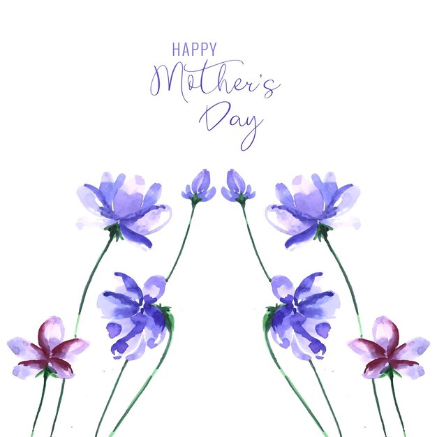 Happy mother's day card with decorative flowers background