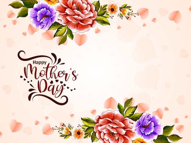 Бесплатное векторное изображение С днем матери празднование цветочного фона дизайн