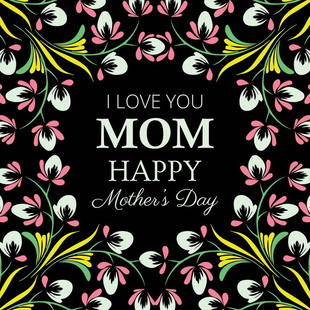 Happy mother's day decorative floral card