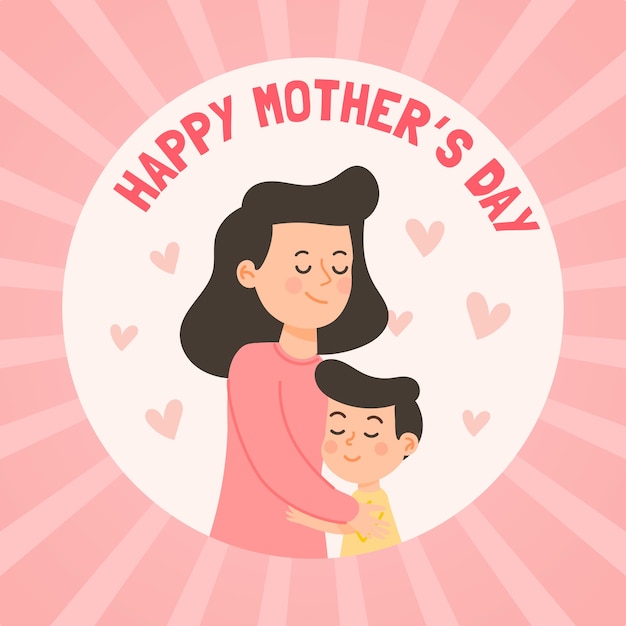 Free vector happy mother's day flat design