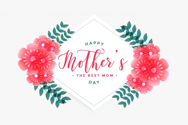 Vettore gratuito cartolina d'auguri felice del fiore di festa della mamma