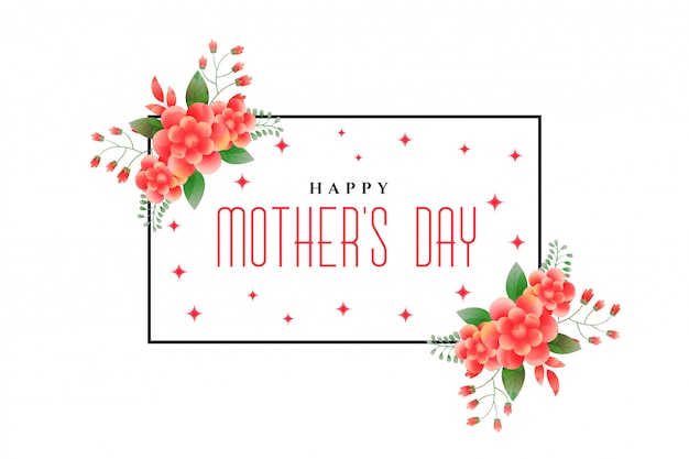 Free vector happy mother's day foliage greeting design