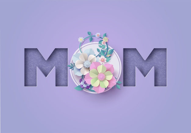 Premium Vector | Happy mothers day greeting card with mom and baby ...