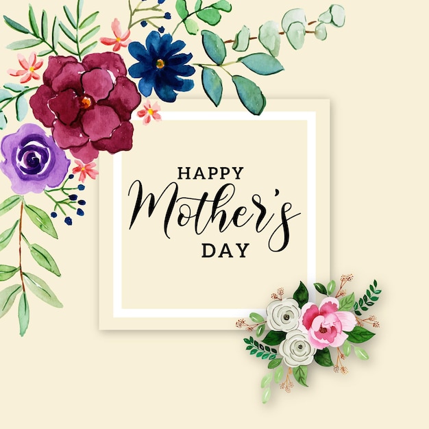 Happy mother's day greetings light brown purple background social media design banner free vector