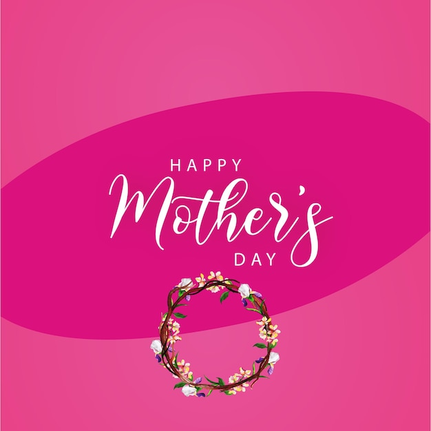 Happy mother's day greetings pink white background social media design banner free vector