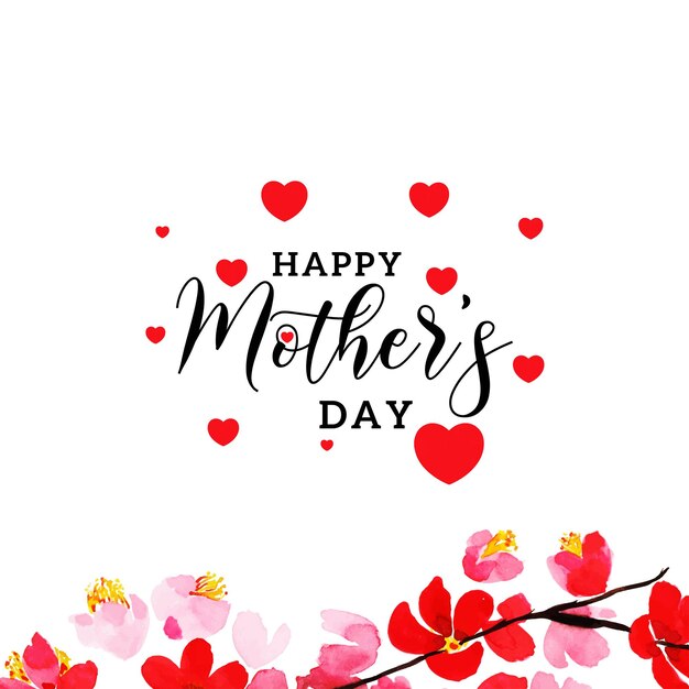 Happy Mother's Day Greetings Red Pink Background Social Media Design Banner Free Vector