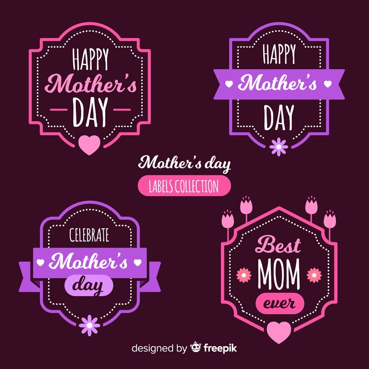 मुफ़्त वेक्टर happy mother's day label collection
