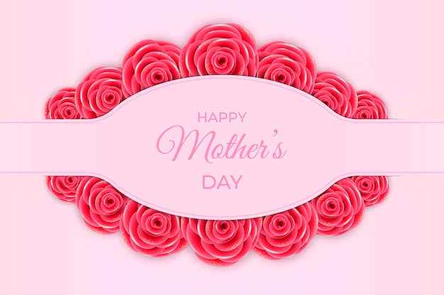 Free vector happy mother's day with flowers