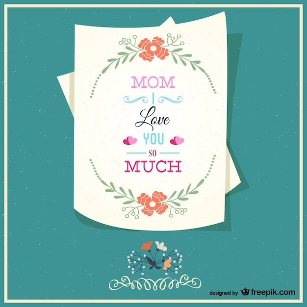 Free vector happy mother's letter card