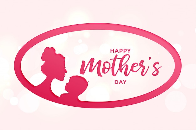 Free vector happy mothers day background with mother and child