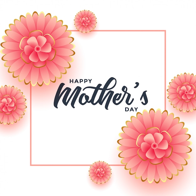 Бесплатное векторное изображение Счастливый день матери красивый цветочный дизайн фона