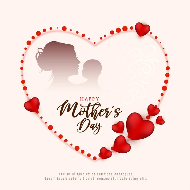 Happy Mothers day beautiful greeting card illustration