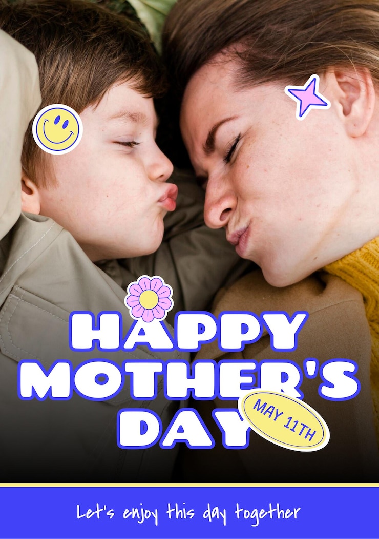 Free Vector happy mothers day a beautiful moment of love and togetherness