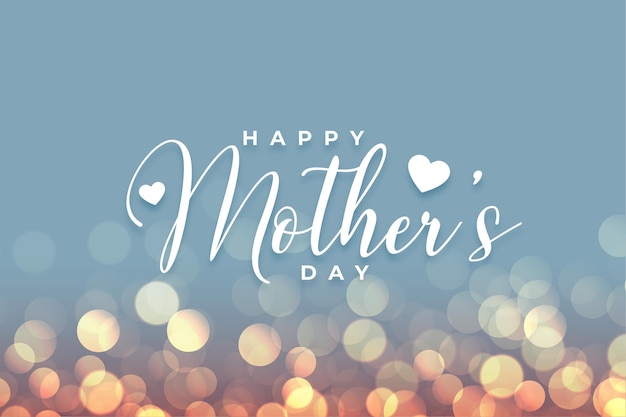 Free vector happy mothers day bokeh card celebration background