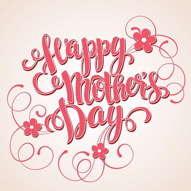 Happy mothers day Card. Calligraphic inscription.