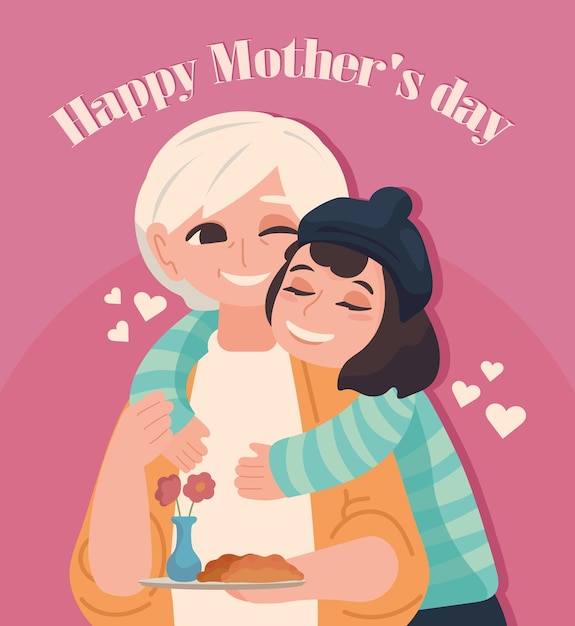 幸せな母親の日カードデザイン