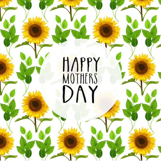Free vector happy mothers day card with flowers