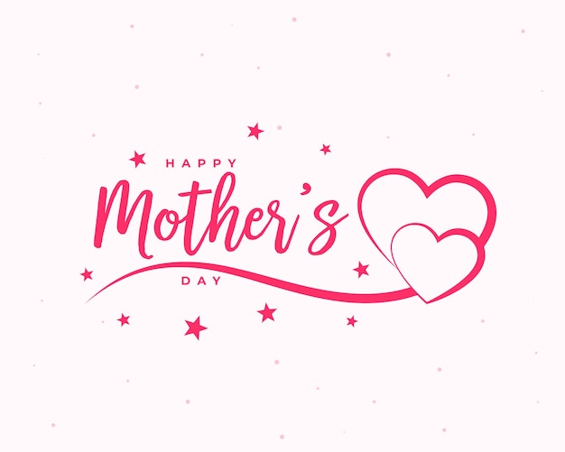 Free vector happy mothers day celebration hearts card design