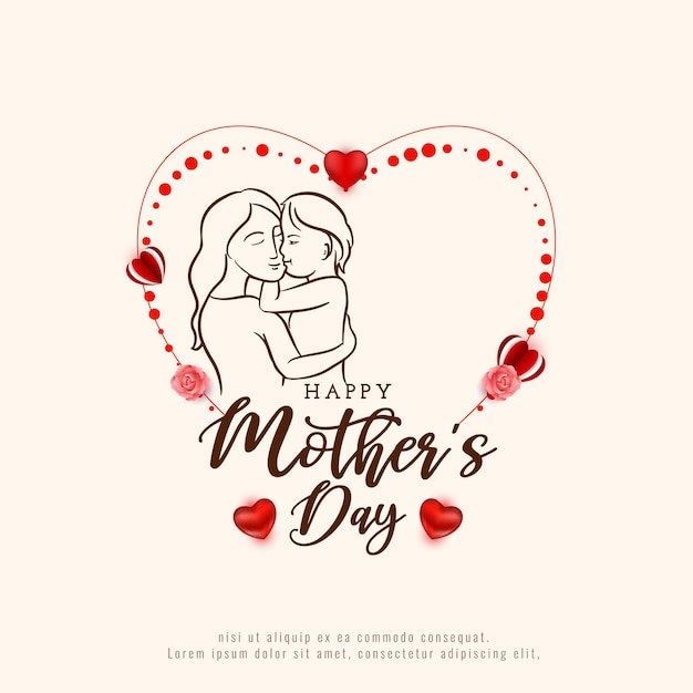 Free vector happy mothers day concept elegant joyful background design