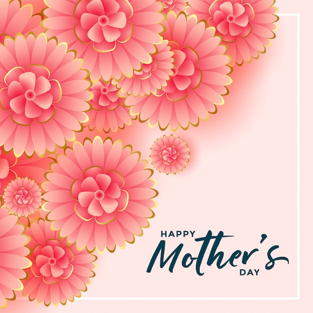 Free vector happy mothers day flower decoration wishes card design