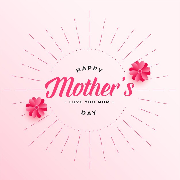幸せな母の日の花の装飾的なカードのデザイン