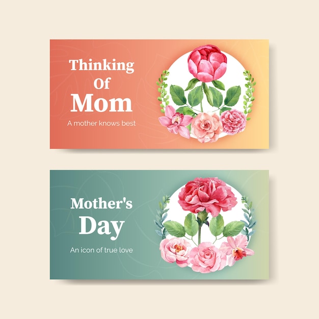 Бесплатное векторное изображение Поздравительные открытки с днем матери