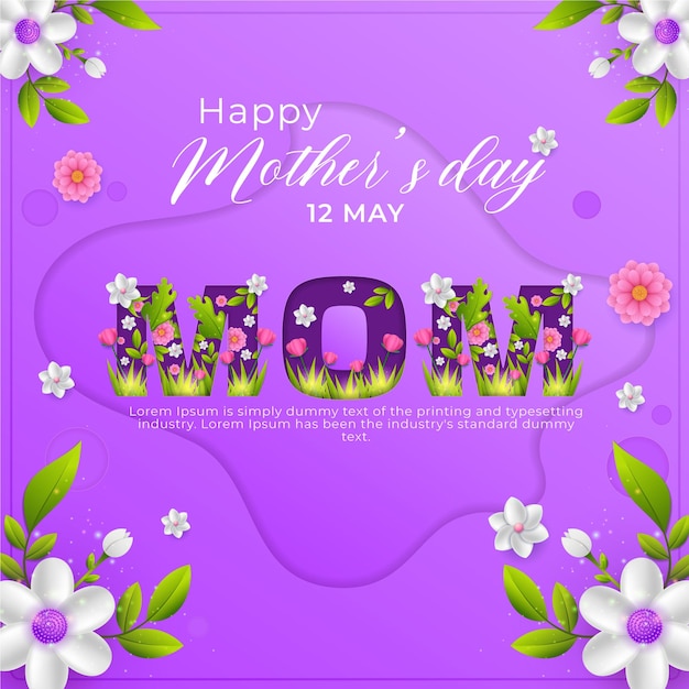 Happy mothers day instagram post illustration design template