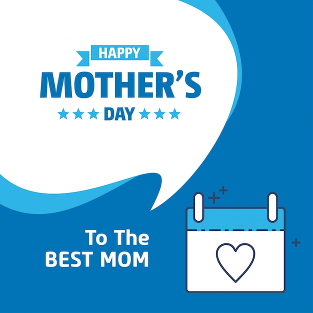 Счастливый День матери надпись на синем фоне