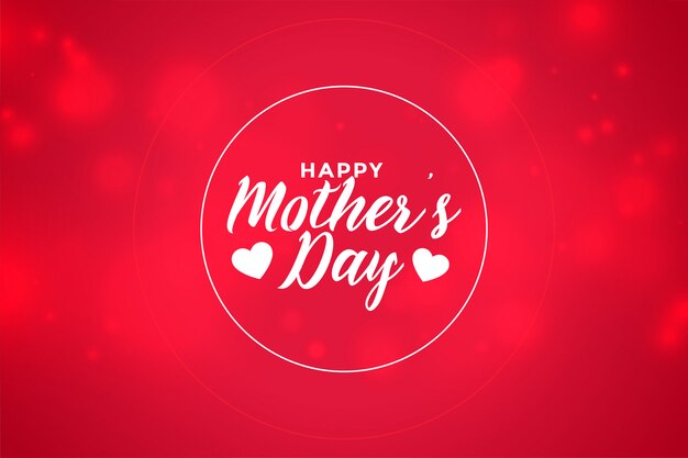Счастливый день матери красный дизайн в стиле боке обои