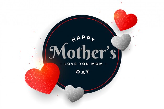 Happy mothers day red hearts frames background