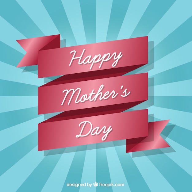 Free vector happy mothers day ribbon