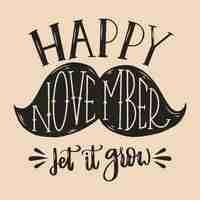 Free vector happy movember lettering