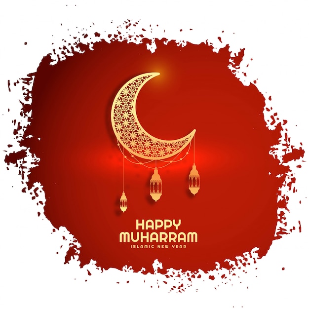 Free vector happy muharram beautiful background