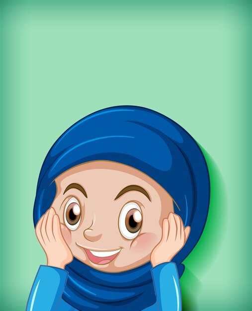 幸せなイスラム教徒の少女漫画のキャラクター